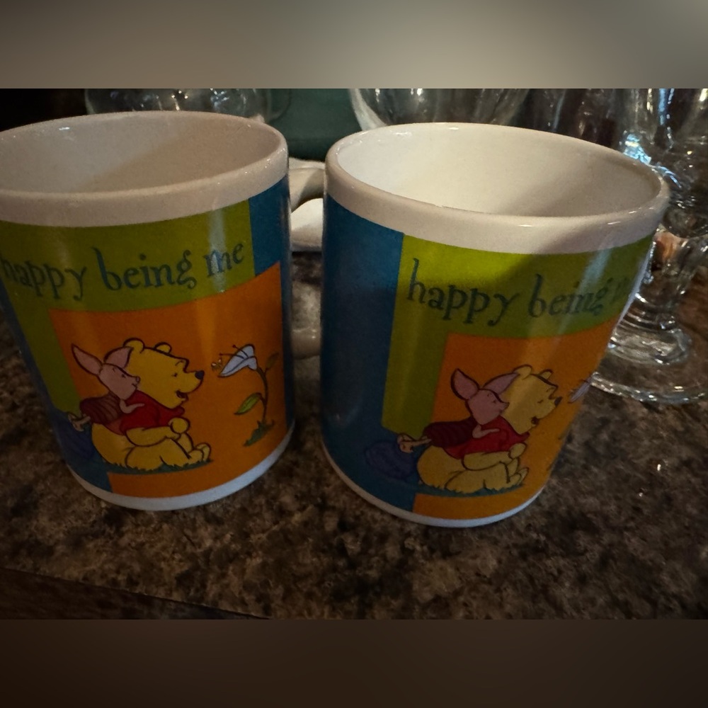 Disney Winnie the Pooh vintage coffee mug set of 2